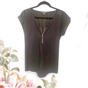 Express Black with Gold Zipper Top